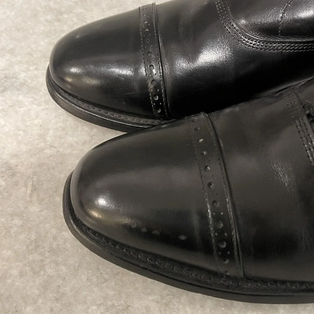 Allen Edmonds Byron Shoes Mens Size 10 B Black Leather Cap Toe Dress Oxford USA